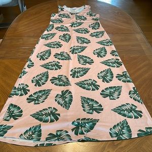 NWOT Lularoe LLR palm leaf Dani sleeveless maxi dress